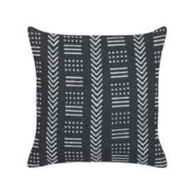 Poduszka dekoracyjna Benzoin Bawełna 45 x 45 cm Geometryczny Druk blokowy Czarny 1 szt.