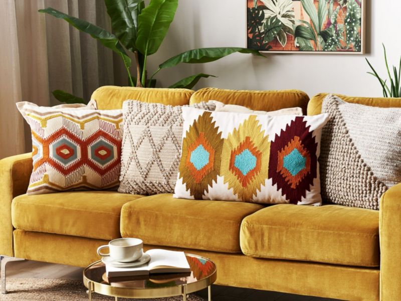 Poduszka dekoracyjna Danapur Boucle 40 x 60 cm Geometryczny Haft Kolorowy 1 szt.