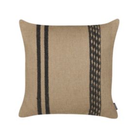 Poduszka dekoracyjna Desalix Juta 45 x 45 cm Paski Beżowy 1 szt.