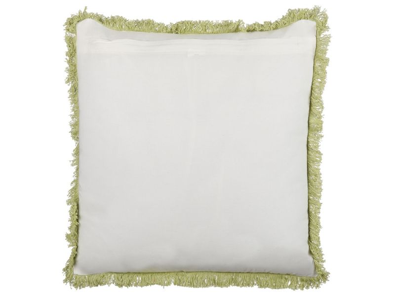 Poduszka dekoracyjna Filix Bawełna 45 x 45 cm Kwiatowy Druk blokowy Zielony 1 szt.
