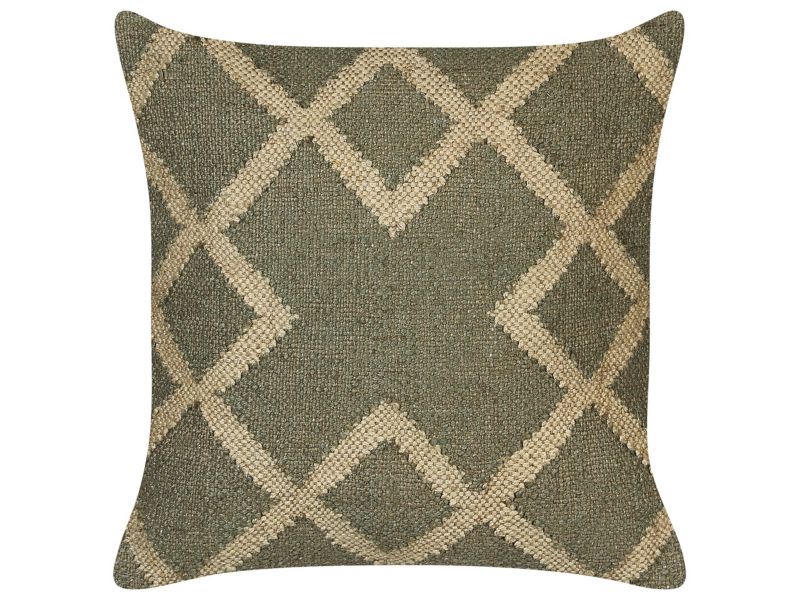 Poduszka dekoracyjna Gopi Juta 45 x 45 cm Geometryczny Zielony 1 szt.