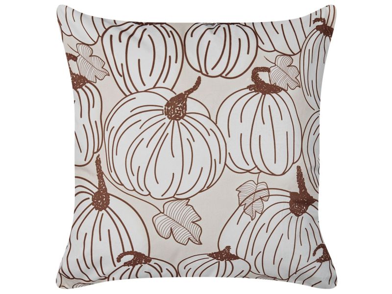 Poduszka dekoracyjna Gourd Welur 45 x 45 cm Roślinny Beżowy 1 szt.