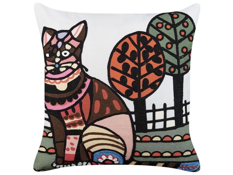 Poduszka dekoracyjna Mehsana Boucle 50 x 50 cm Kolorowy Wzór zwierzęcy 1 szt.