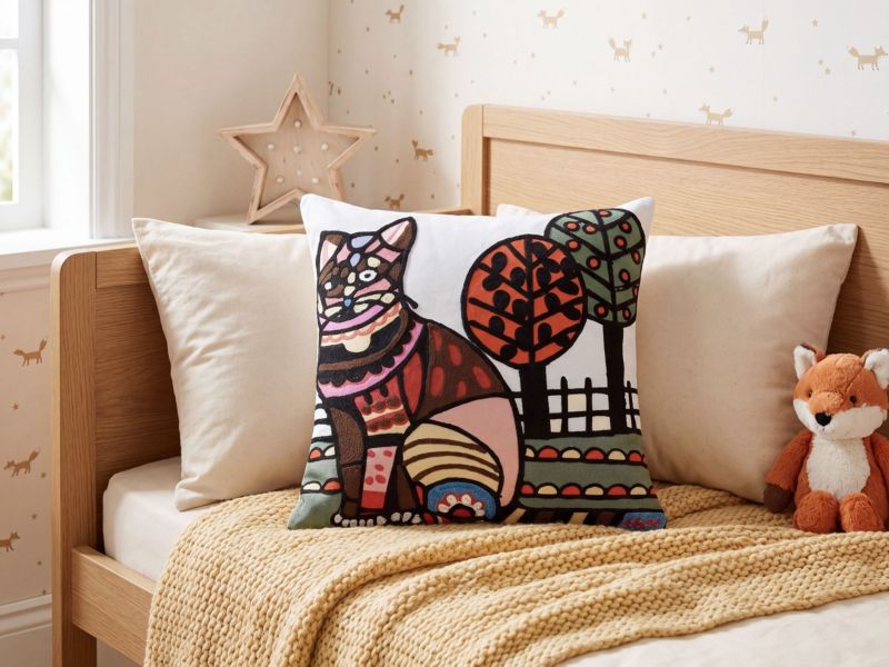 Poduszka dekoracyjna Mehsana Boucle 50 x 50 cm Kolorowy Wzór zwierzęcy 1 szt.