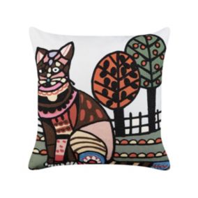 Poduszka dekoracyjna Mehsana Boucle 50 x 50 cm Zwierzęcy Haft Kolorowy 1 szt.