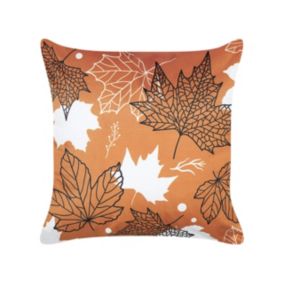 Poduszka dekoracyjna Poinsettia Welur 45 x 45 cm Roślinny Pomarańczowy 1 szt.