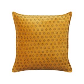 Poduszka dekoracyjna Rapis Bawełna 45 x 45 cm Geometryczny Druk blokowy Żółty 1 szt.