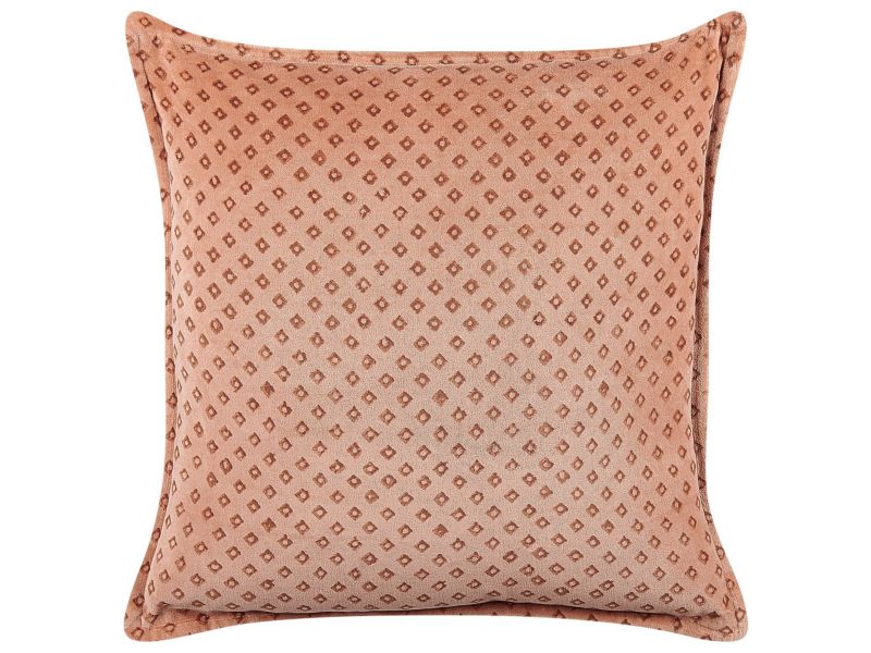 Poduszka dekoracyjna Rhodocoma Bawełna 45 x 45 cm Geometryczny Druk blokowy Różowy 1 szt.