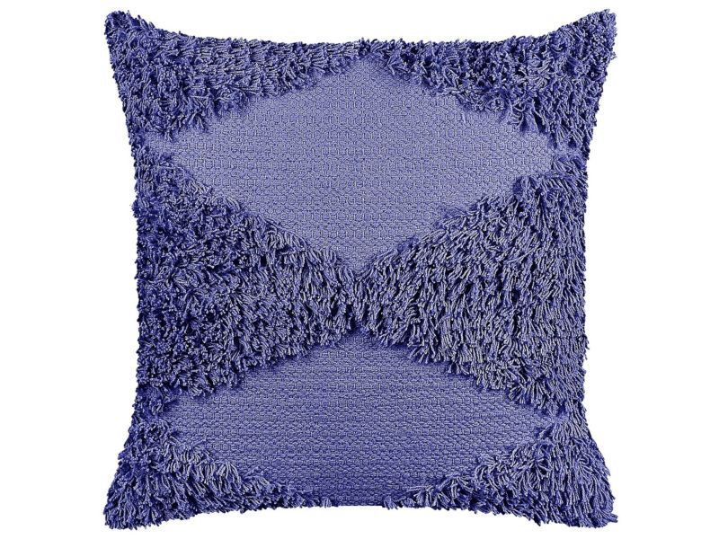 Poduszka dekoracyjna Rhoeo Bawełna 45 x 45 cm Geometryczny Tuftowany Fioletowy 1 szt.