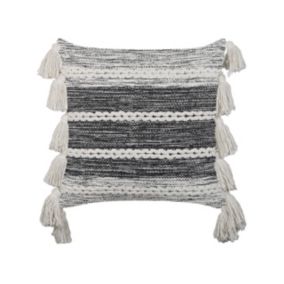 Poduszka dekoracyjna Rochea Bawełna 45 x 45 cm Paski Czarny 1 szt.