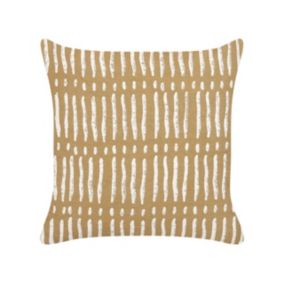Poduszka dekoracyjna Salix Bawełna 45 x 45 cm Paski Druk blokowy Piaskowy 1 szt.