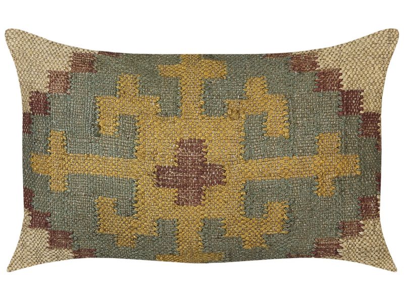 Poduszka dekoracyjna Saron Juta 30 x 50 cm Orientalny Zielony 1 szt.