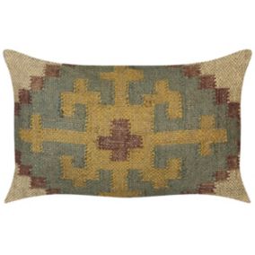 Poduszka dekoracyjna Saron Juta 30 x 50 cm Orientalny Zielony 1 szt.