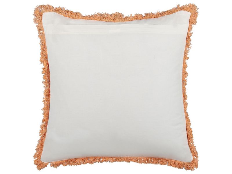 Poduszka dekoracyjna Sativus Bawełna 45 x 45 cm Kwiatowy Druk blokowy Pomarańczowy 1 szt.