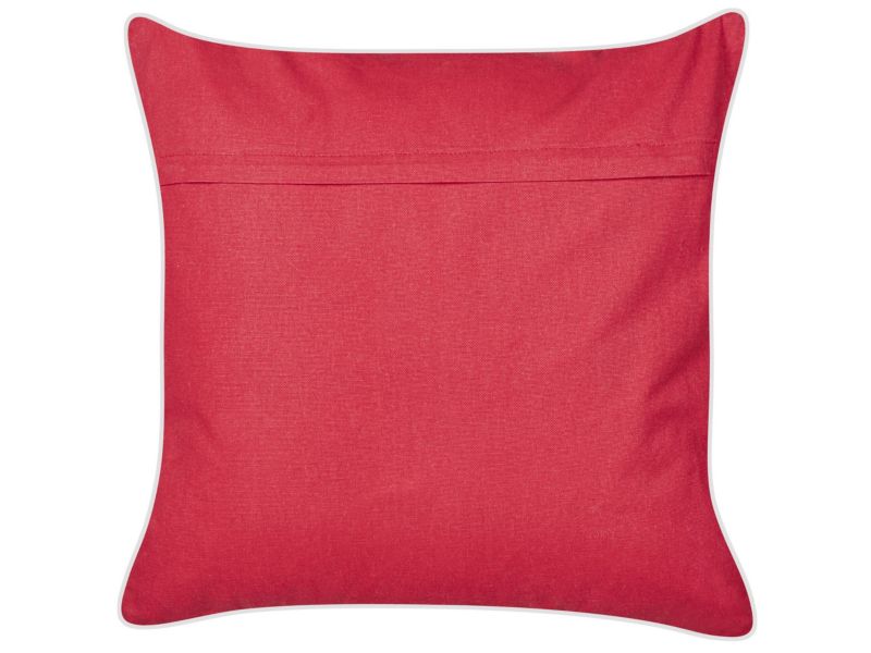 Poduszka dekoracyjna Siderasis Bawełna 45 x 45 cm Napis Haft Czerwony 1 szt.