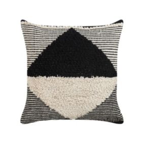 Poduszka dekoracyjna Wzór geometryczny Khora Bawełna 50 x 50 cm Czarny 1 szt.