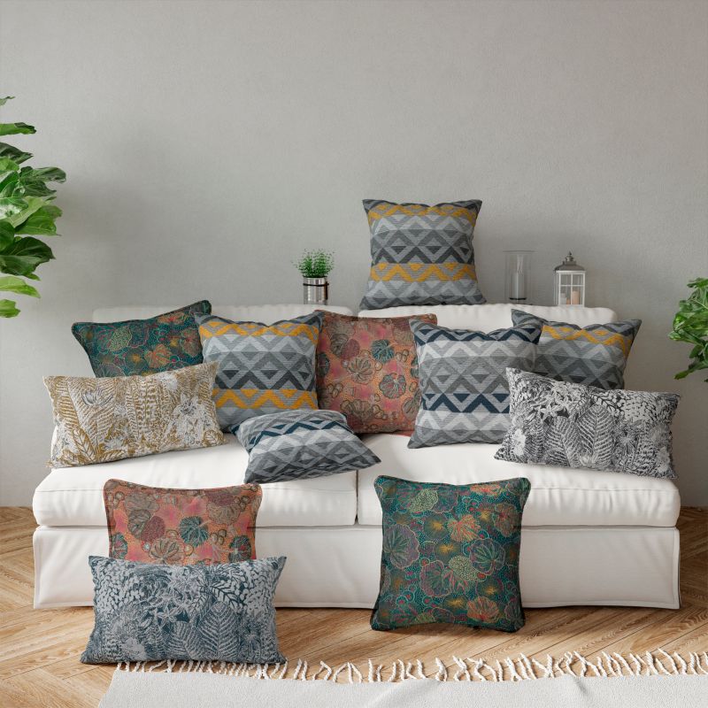 Poduszka GoodHome Mokau 40 x 60 cm żółta