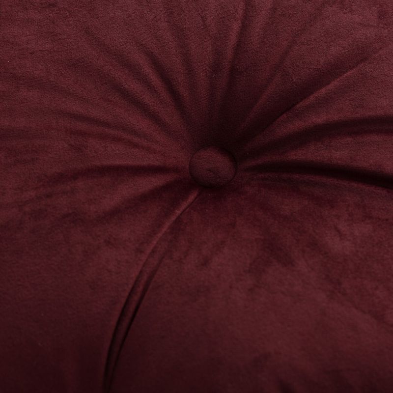Poduszka kwadratowa Velvet z guzikiem Dekoria 37 x 37cm bordowy 1 szt.