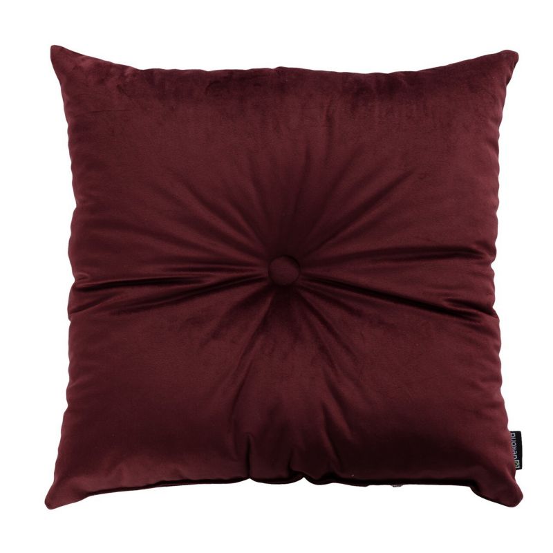 Poduszka kwadratowa Velvet z guzikiem Dekoria Velvet 37 x 37cm bordowy 1 szt.