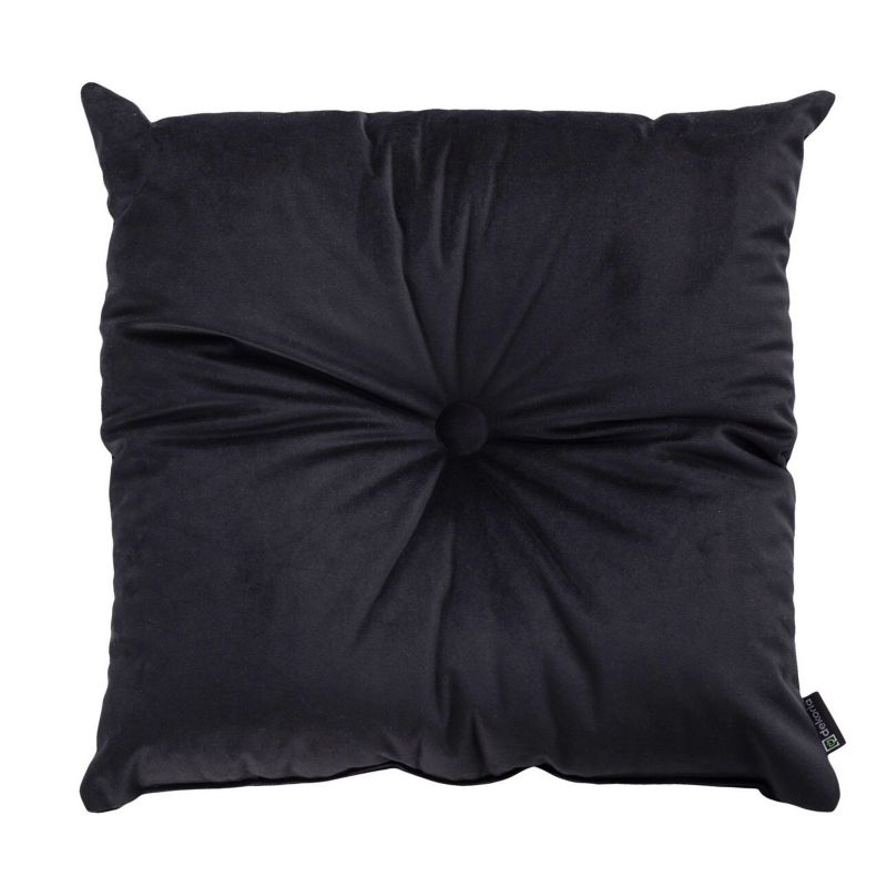 Poduszka kwadratowa Velvet z guzikiem Dekoria Velvet 37 x 37cm głęboka czerń 1 szt.