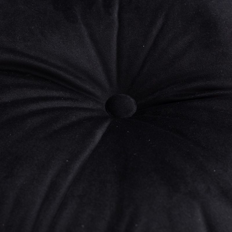 Poduszka kwadratowa Velvet z guzikiem Dekoria Velvet 37 x 37cm głęboka czerń 1 szt.