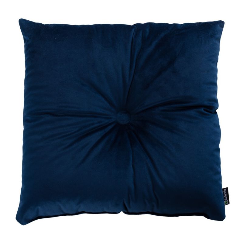 Poduszka kwadratowa Velvet z guzikiem Dekoria Velvet 37 x 37cm granat 1 szt.