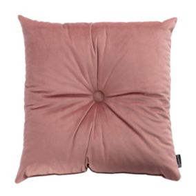 Poduszka kwadratowa Velvet z guzikiem Dekoria Velvet 37 x 37cm koralowy róż 1 szt.