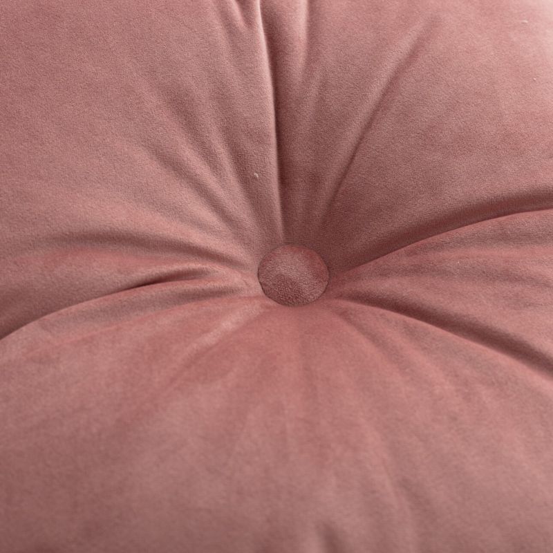 Poduszka kwadratowa Velvet z guzikiem Dekoria Velvet 37 x 37cm koralowy róż 1 szt.
