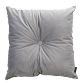 Poduszka kwadratowa Velvet z guzikiem Dekoria Velvet 37 x 37cm srebrzysty szary 1 szt.