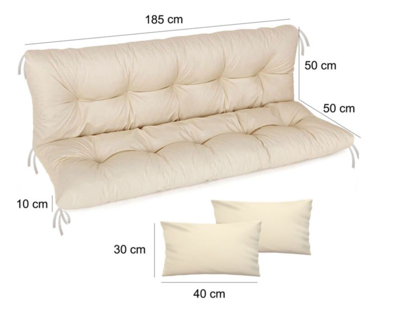Poduszka materac na huśtawkę Comfort FEROCITY Beżowy 185x50x50 1 szt.