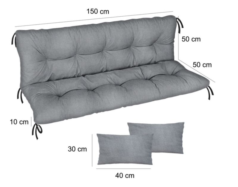 Poduszka materac na huśtawkę Comfort FEROCITY Len 150x50x50 1 szt.