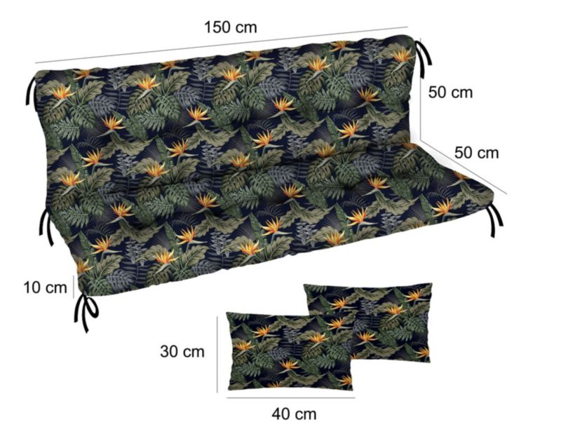 Poduszka materac na huśtawkę Comfort FEROCITY Palm 150x50x50 1 szt.