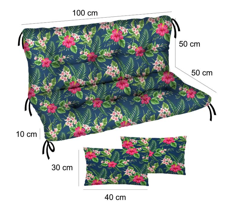 Poduszka materac na huśtawkę Comfort FEROCITY Palm ciemny 100x50x50 1 szt.