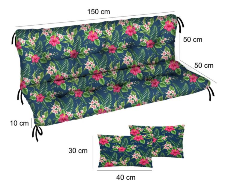 Poduszka materac na huśtawkę Comfort FEROCITY Palm ciemny 150x50x50 1 szt.