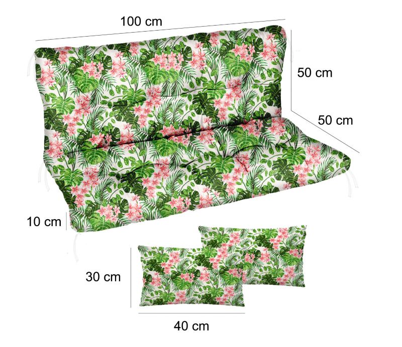 Poduszka materac na huśtawkę Comfort FEROCITY Palm jasny 100x50x50 1 szt.