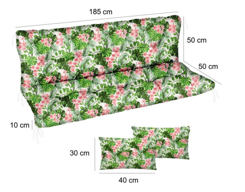 Poduszka materac na huśtawkę Comfort FEROCITY Palm jasny 185x50x50 1 szt.
