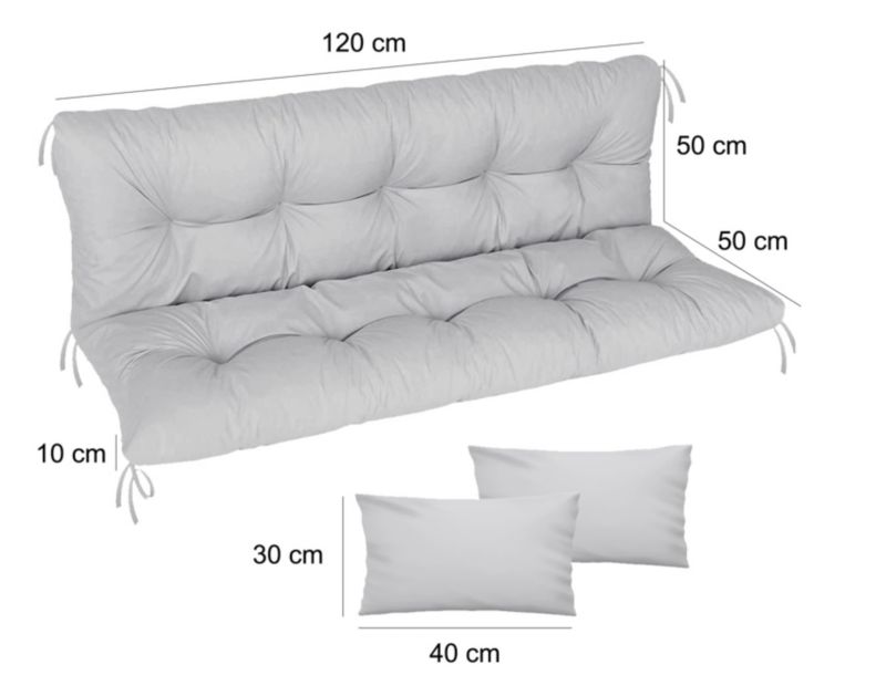 Poduszka materac na huśtawkę Comfort FEROCITY Szary 120x50x50 1 szt.