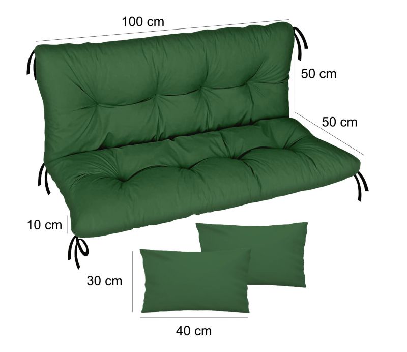 Poduszka materac na huśtawkę Comfort FEROCITY Zielony 100x50x50 1 szt.