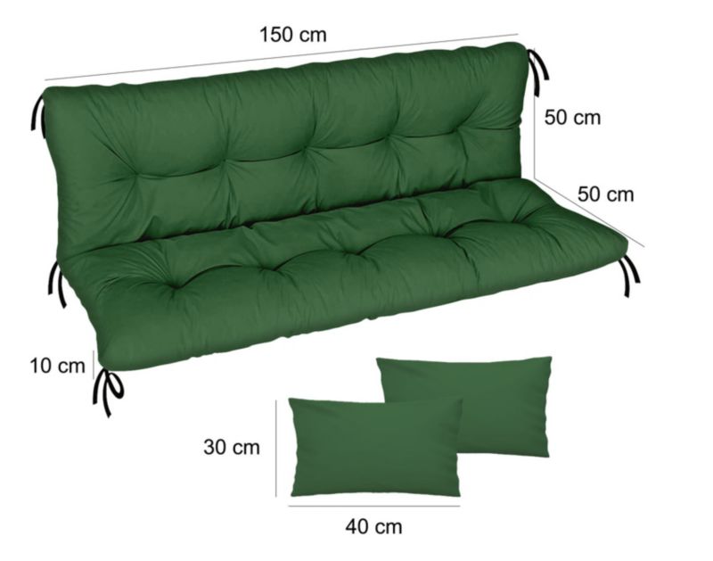Poduszka materac na huśtawkę Comfort FEROCITY Zielony 150x50x50 1 szt.