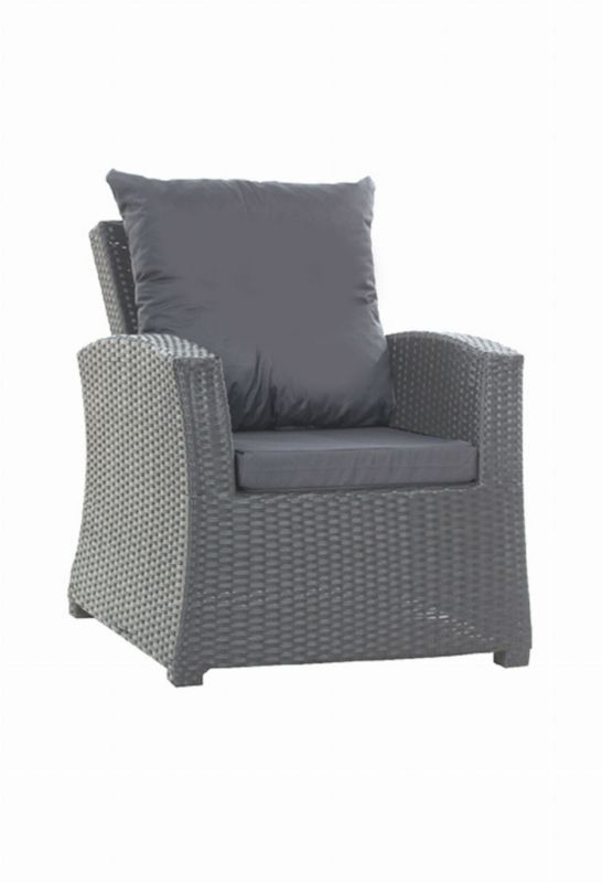 Poduszka na fotel ogrodowy Technorattan, Setgarden, 56x52x7cm + 56x50cm Antracyt dwustronne Poduszki na krzesło ogrodowe, 1szt