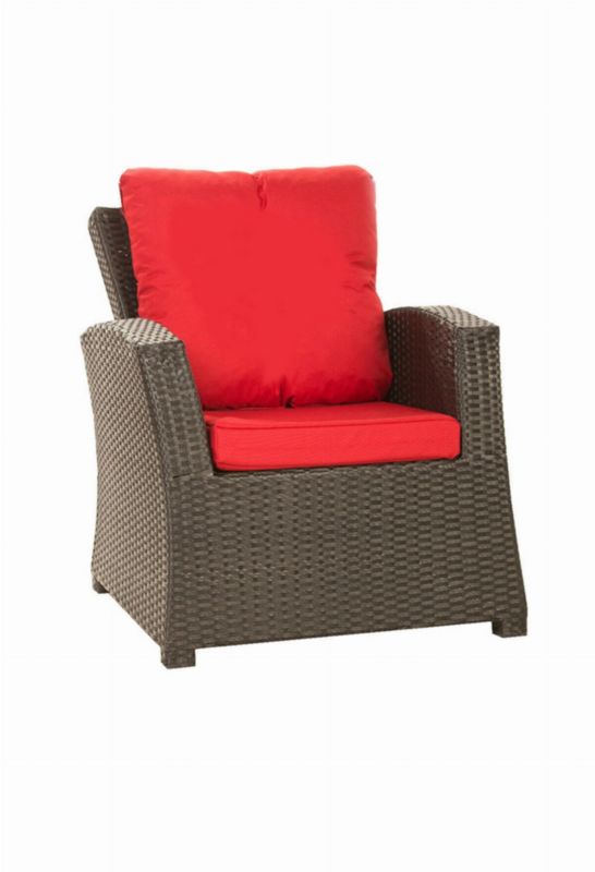 Poduszka na fotel ogrodowy Technorattan, Setgarden, 56x52x7cm + 56x50cm Czerwone dwustronne Poduszki na krzesło ogrodowe, 2szt