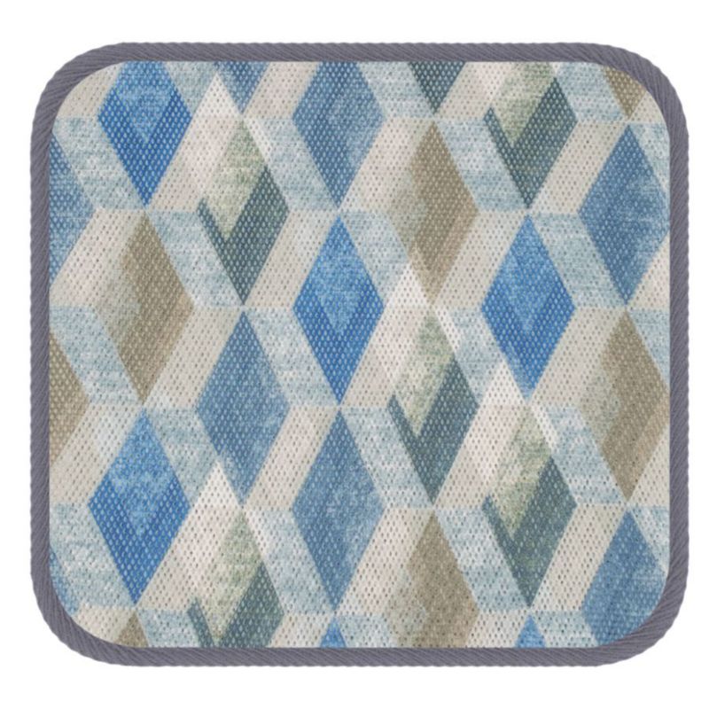 Poduszka ogrodowa na krzesło BOWI Comfyknit 40x40 cm wzór romby niebieskie oddychająca odciążająca 1 szt.