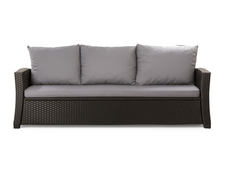 Poduszka ogrodowa na sofę rattanową 3-os, Setgarden, 160x60x50cm Szara  Poduszki na meble ogrodowe-Technorattan, Mix, 1szt