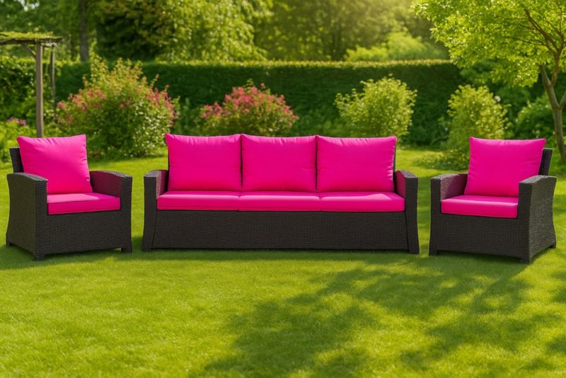 Poduszka ogrodowa na sofę rattanową, Setgarden, 100x60x50cm Różowa  Poduszki na meble ogrodowe-Technorattan, Mix, 1szt