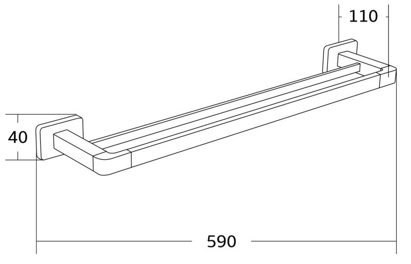 Podwójny drążek na ręcznik Mexen Asis chrom 54 cm 2 szt.