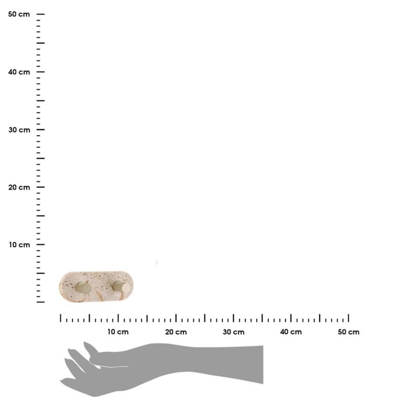 Podwójny wieszak łazienkowy TENDANCE złoty trawertyn 12x4,5x3,5 cm 1 szt.