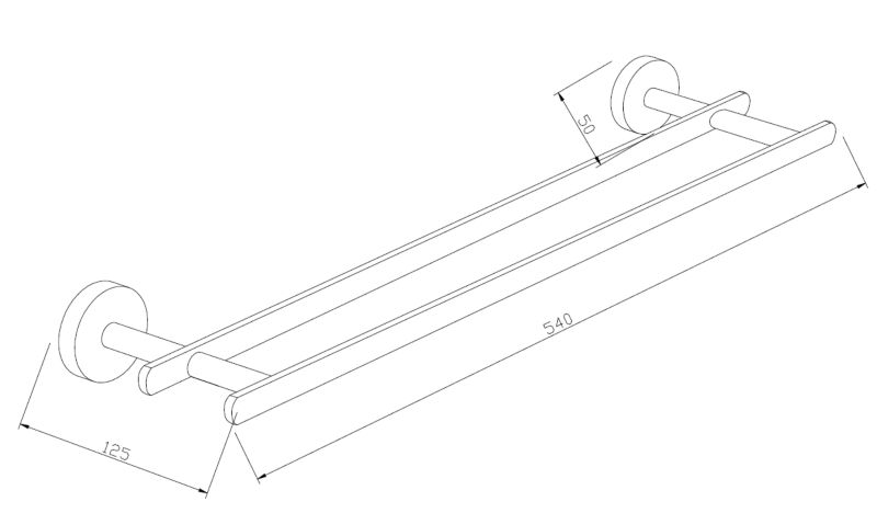 Podwójny wieszak na ręcznik Mexen Loft chrom 54 cm 2 szt.