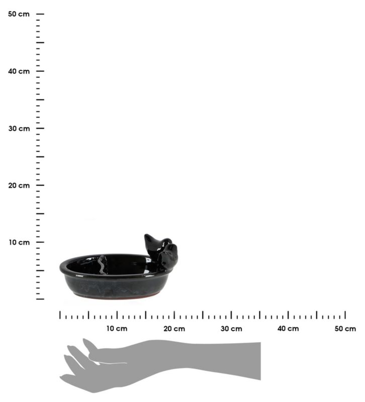 Poidło dla ptaków Esschert Design czarne ceramiczne błyszczące 8x15x20 cm 1 szt.