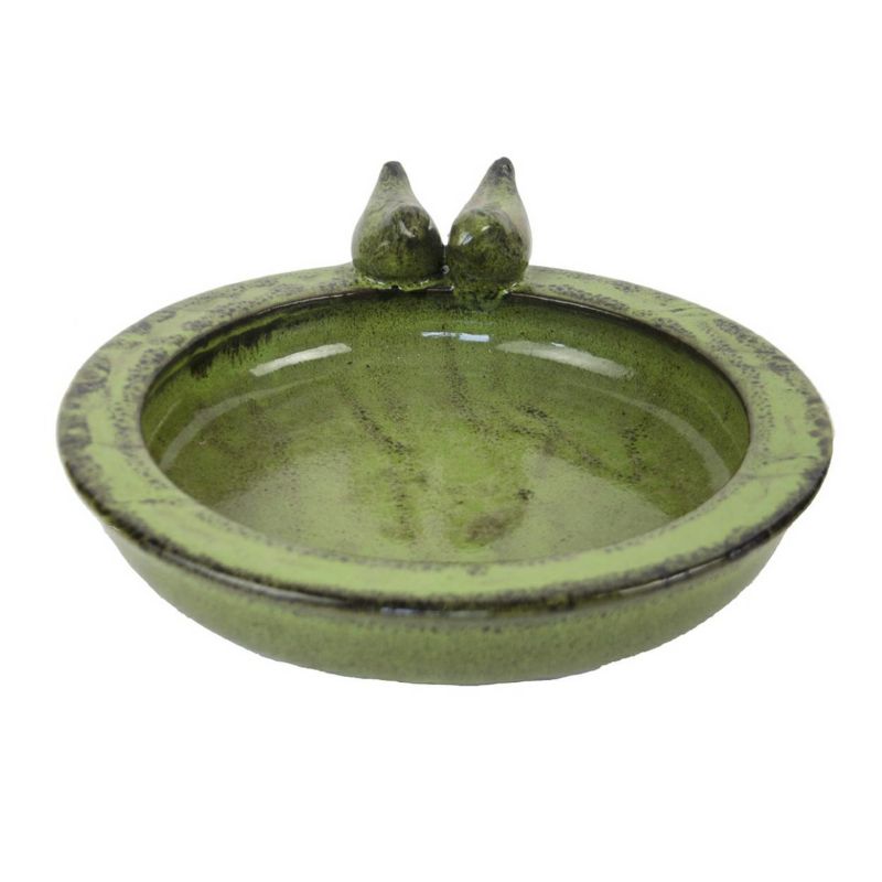 Poidełko dla ptaków Esschert Design ceramiczne zielone 10,9x30,7x32,9 cm 1 szt.