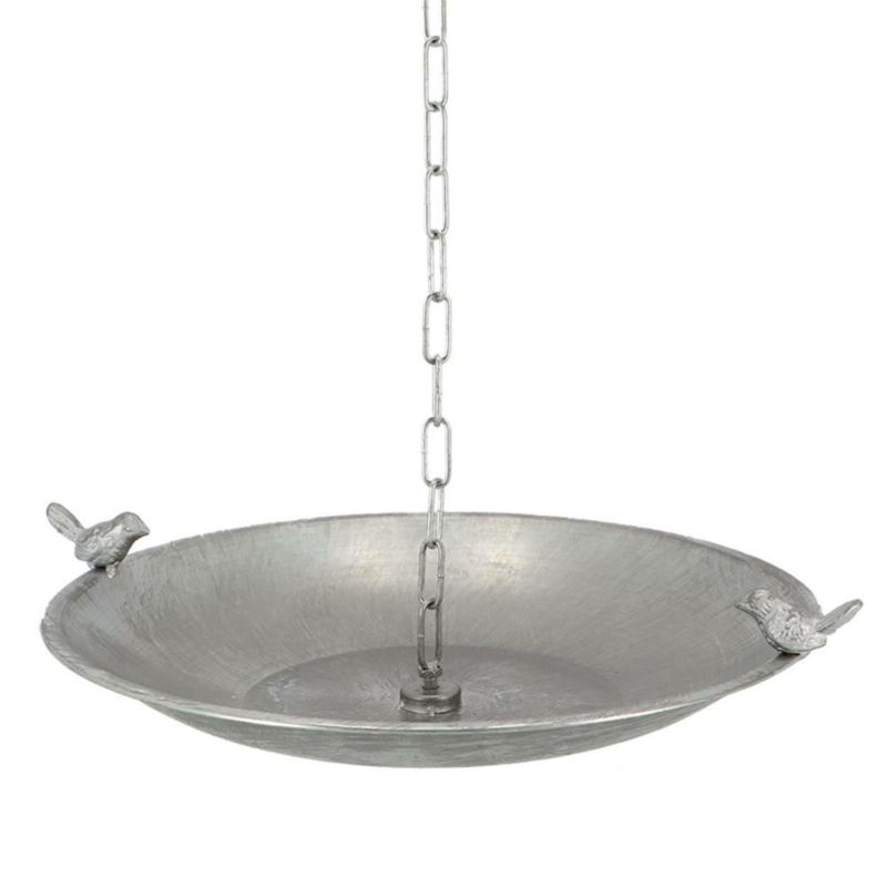 Poidełko dla ptaków na wodę deszczową Esschert Design stalowe srebrne 8x40x40 cm 1 szt.